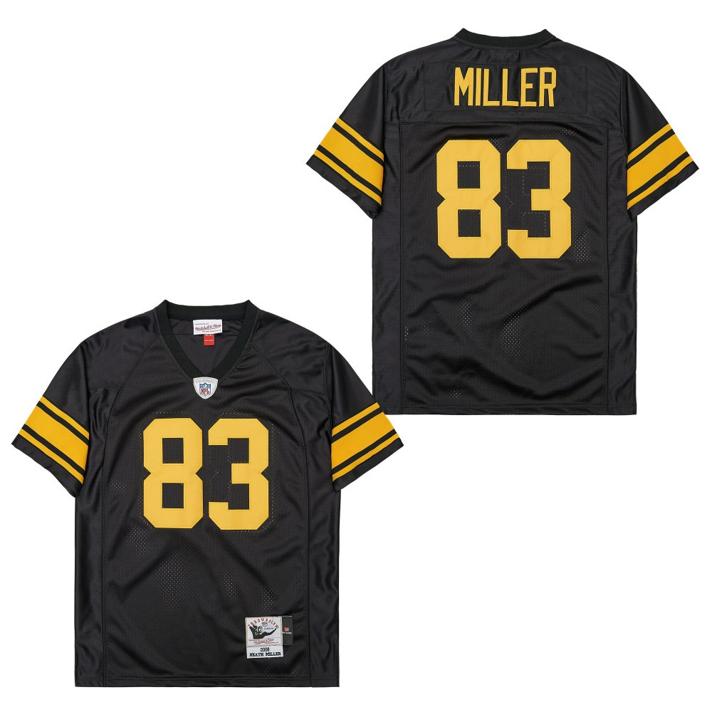 Heath Miller 83 Pittsburgh Steelers Retro Throwback Black NFL Jersey Men's