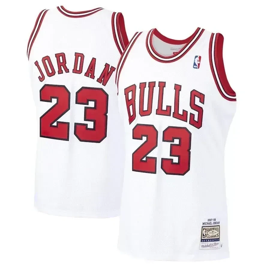 Michael Jordan Chicago Bulls Mitchell Ness 1997-98 Hardwood Classics Player White NBA Jersey Men's