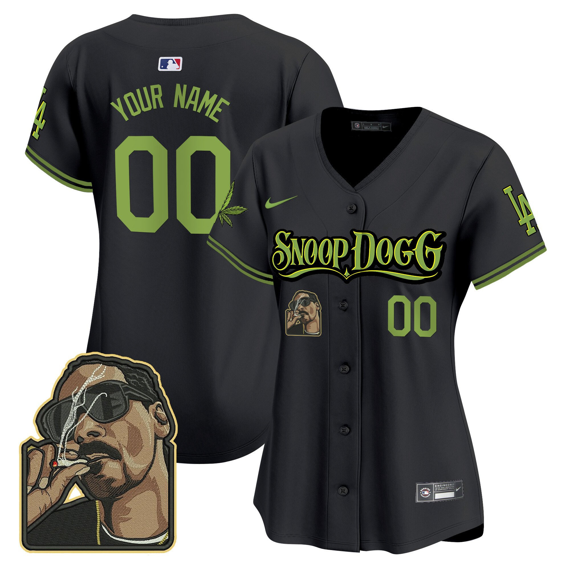 Los Angeles Dodgers Snoop Dogg Custom Black MLB Jersey Women's