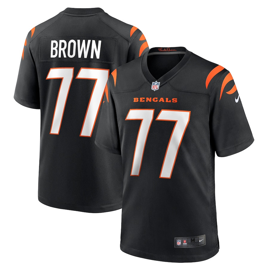Trent Brown 77 Cincinnati Bengals Game Black NFL Jersey Men's