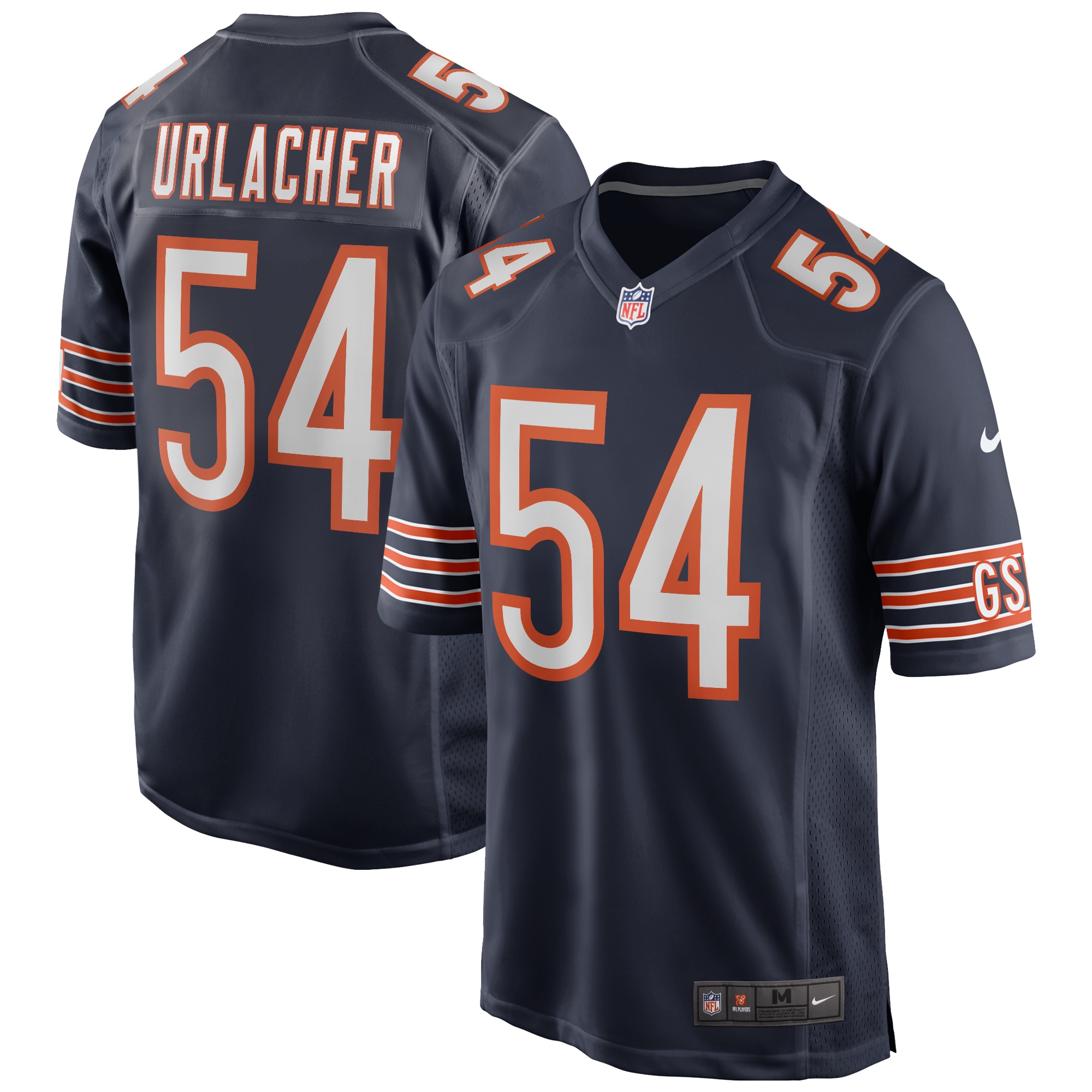Chicago Bears Brian Urlacher Navy Game Retired Player NFL Jersey Men's