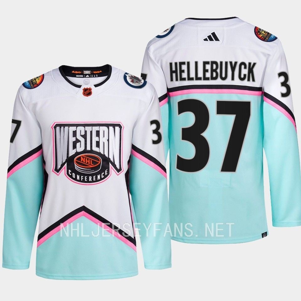Connor Hellebuyck 37 Winnipeg Jets 2023 All Star Game White Equipment NHL Jersey Men's