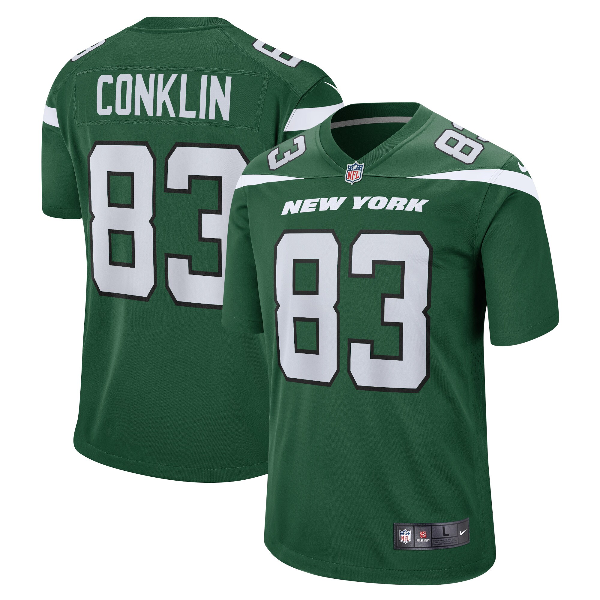 New York Jets Tyler Conklin Gotham Green Game NFL Jersey Men's