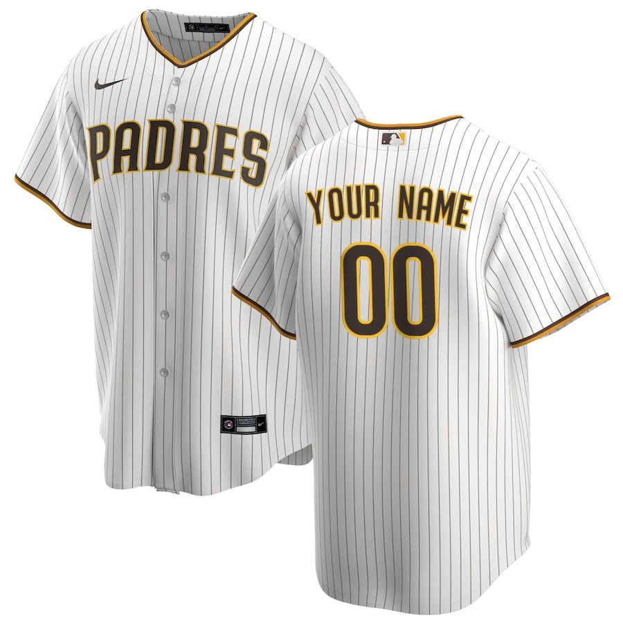 San Diego Padres Custom Home White MLB Jersey Men's