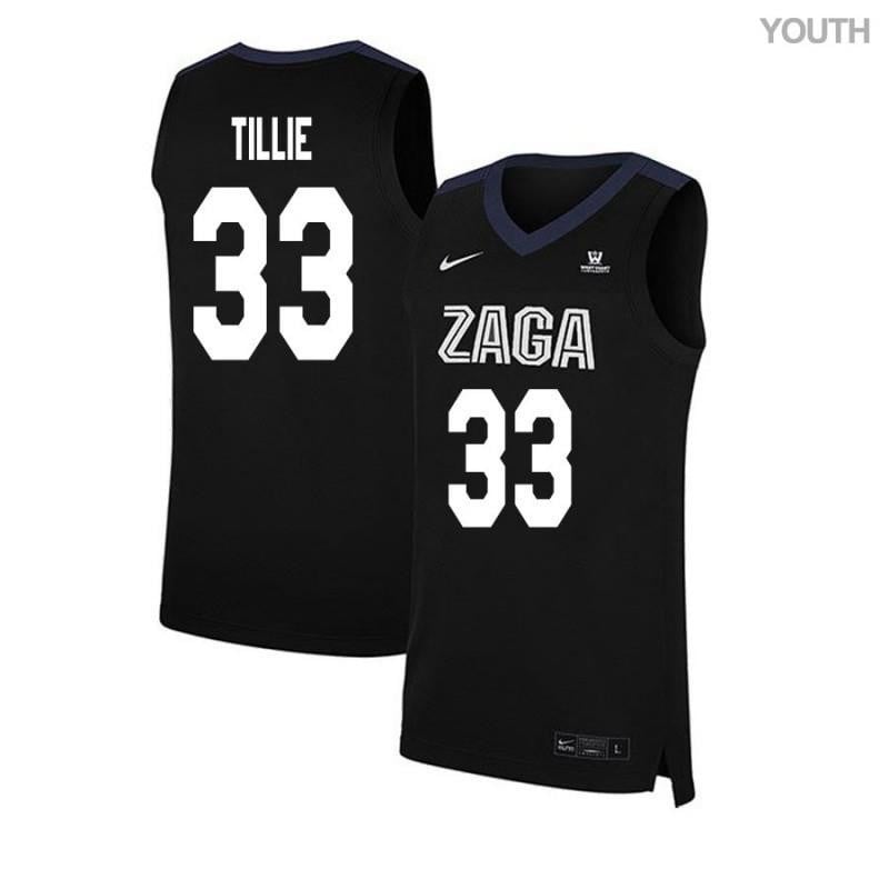33 Killian Tillie Black Elite Gonzaga Bulldogs NCAA Jersey Youth