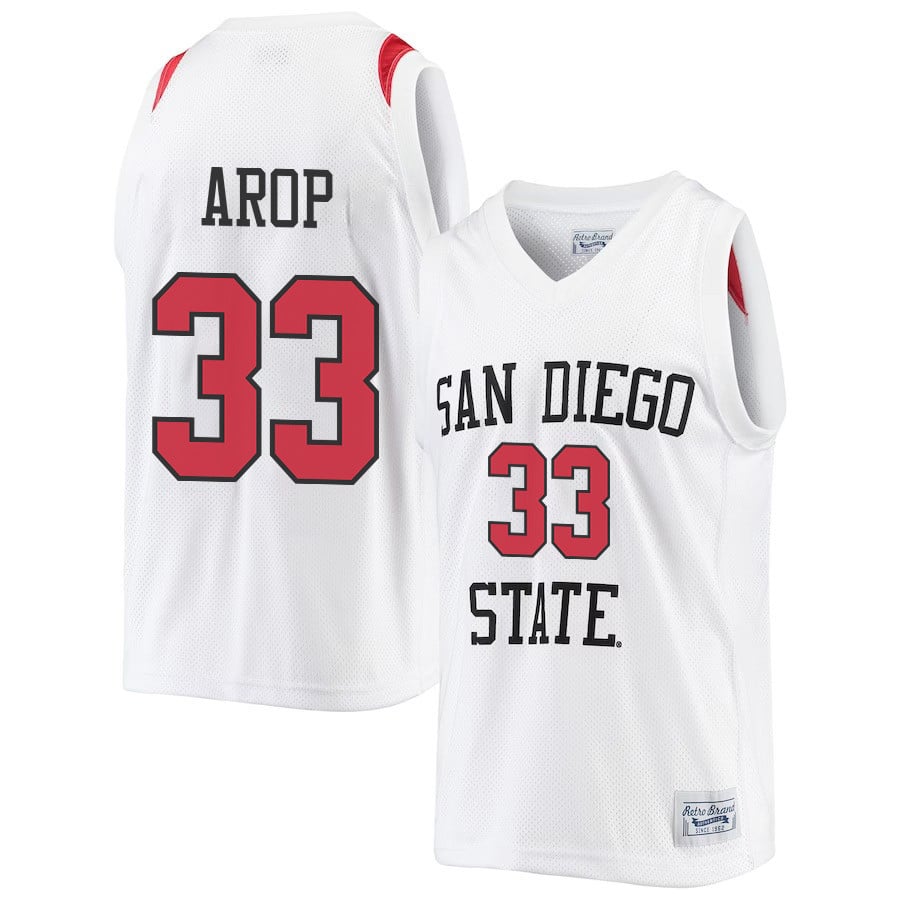 Aguek Arop 33 San Diego State Aztecs 2023- Me White NCAA Jersey Men's