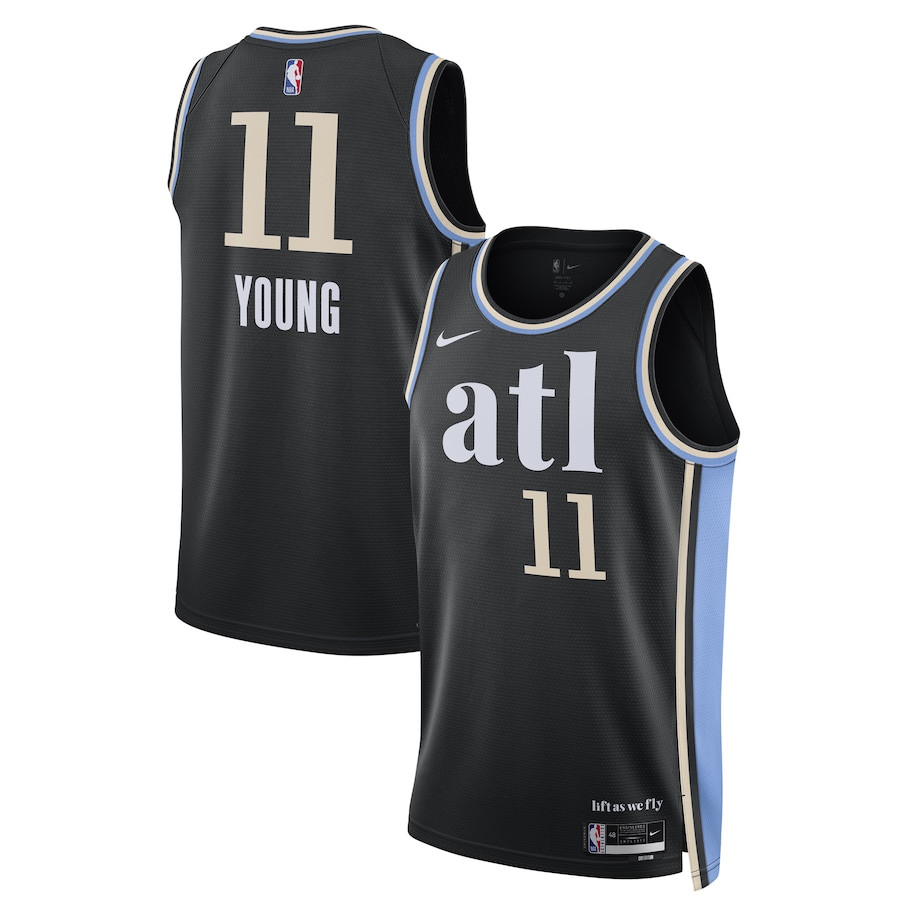 Trae Young 11 Atlanta Hawks 2023/24 Swingman City Editio Unisex Black NBA Jersey Unisex