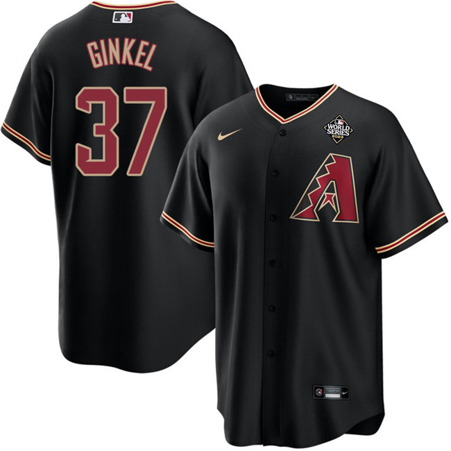 Kevin Ginkel 37 Arizona Diamondbacks 2023 World Series Black MLB Jersey Men's