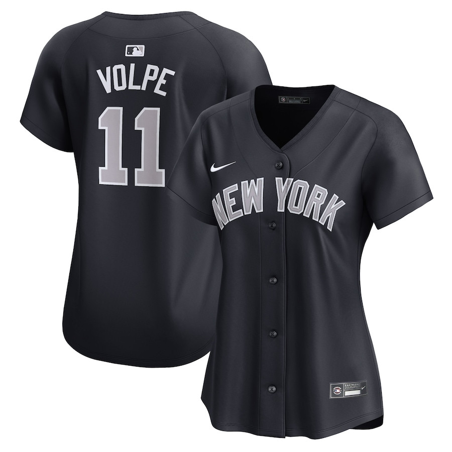 Anthony Volpe 11 New York Yankees Alternate Limited Navy MLB Jersey Women's