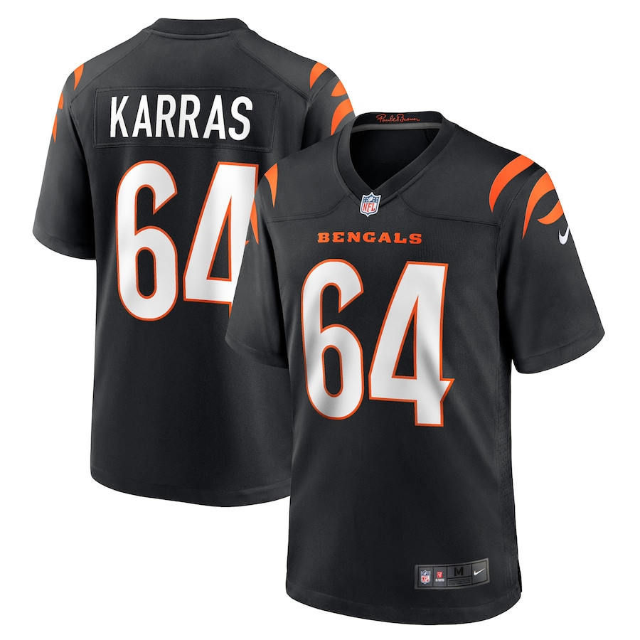 Ted Karras 64 Cincinnati Bengals Team Game Black NFL Jersey Men's