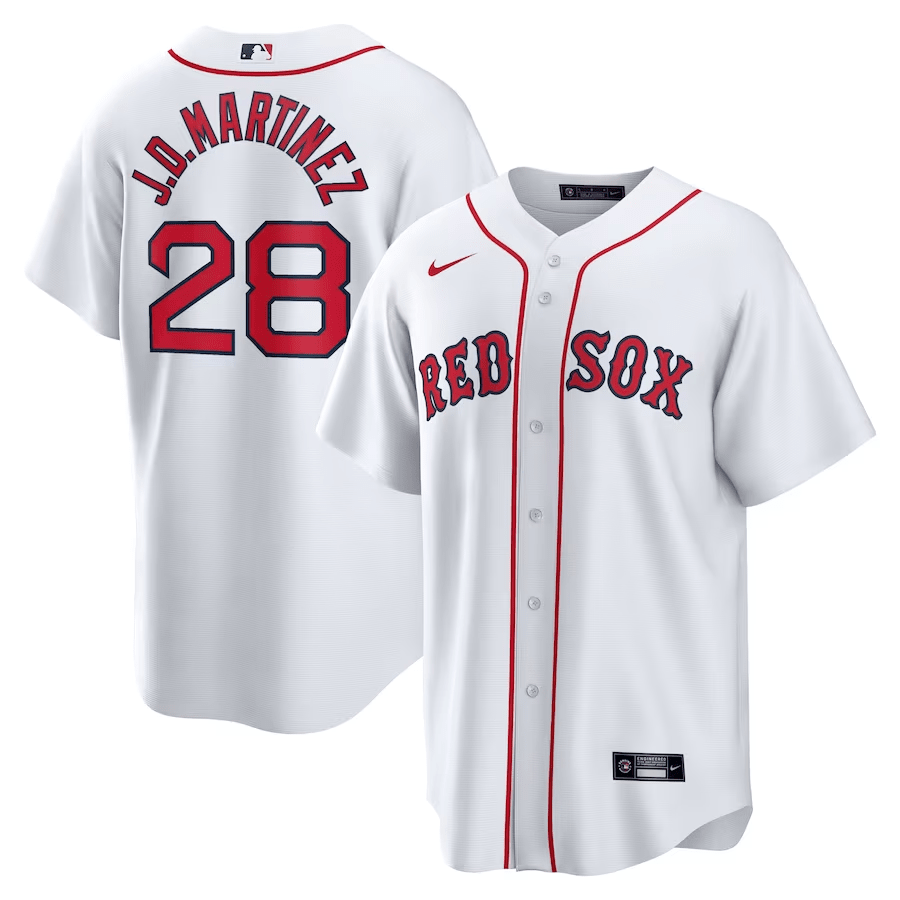J.D. Martinez 28 Boston Red Sox Home White MLB Jersey Men's