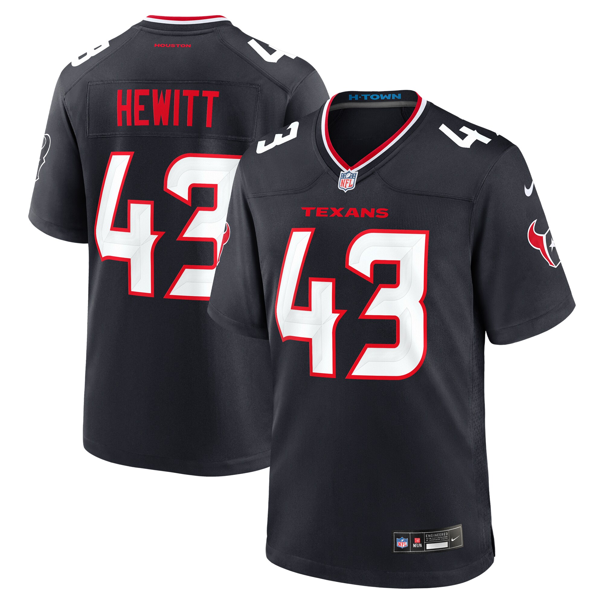 Houston Texans Neville Hewitt Navy Team Game NFL Jersey Men's