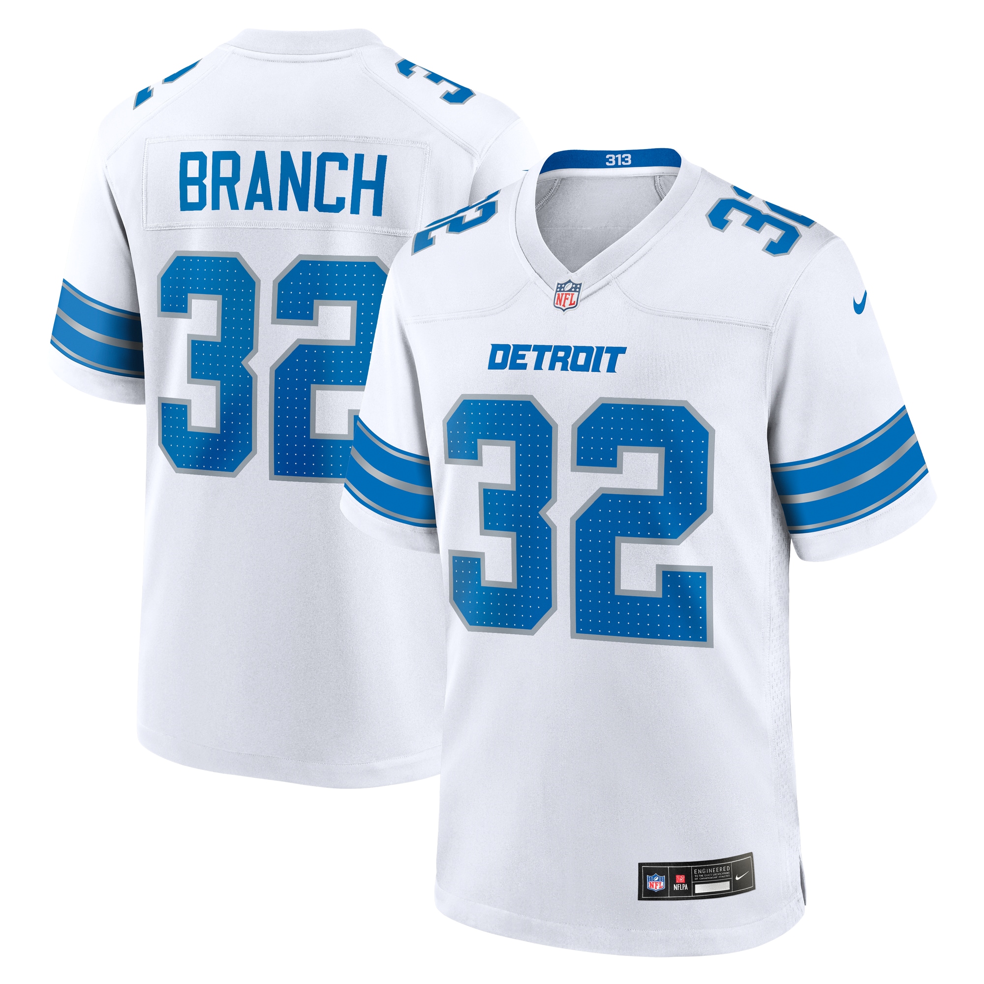 Detroit Lions Brian Branch White White Game NFL Jersey Men's