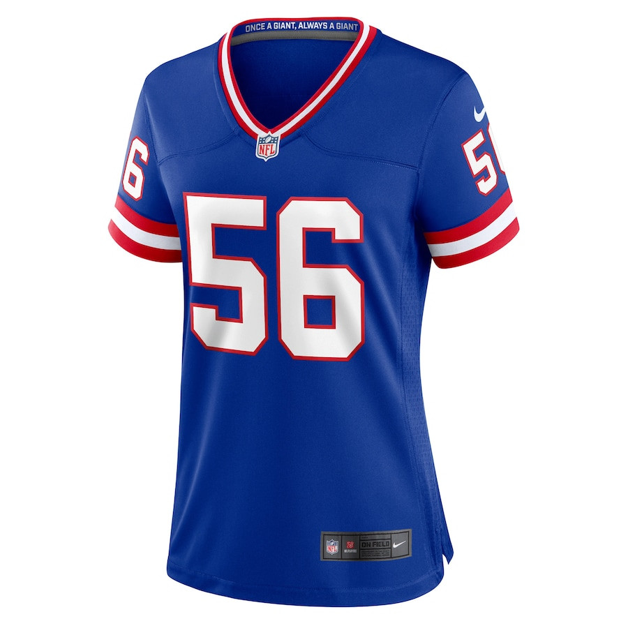 Lawrence Taylor 56 New York Giants Classic Retired Game Royal NFL Jersey Women's
