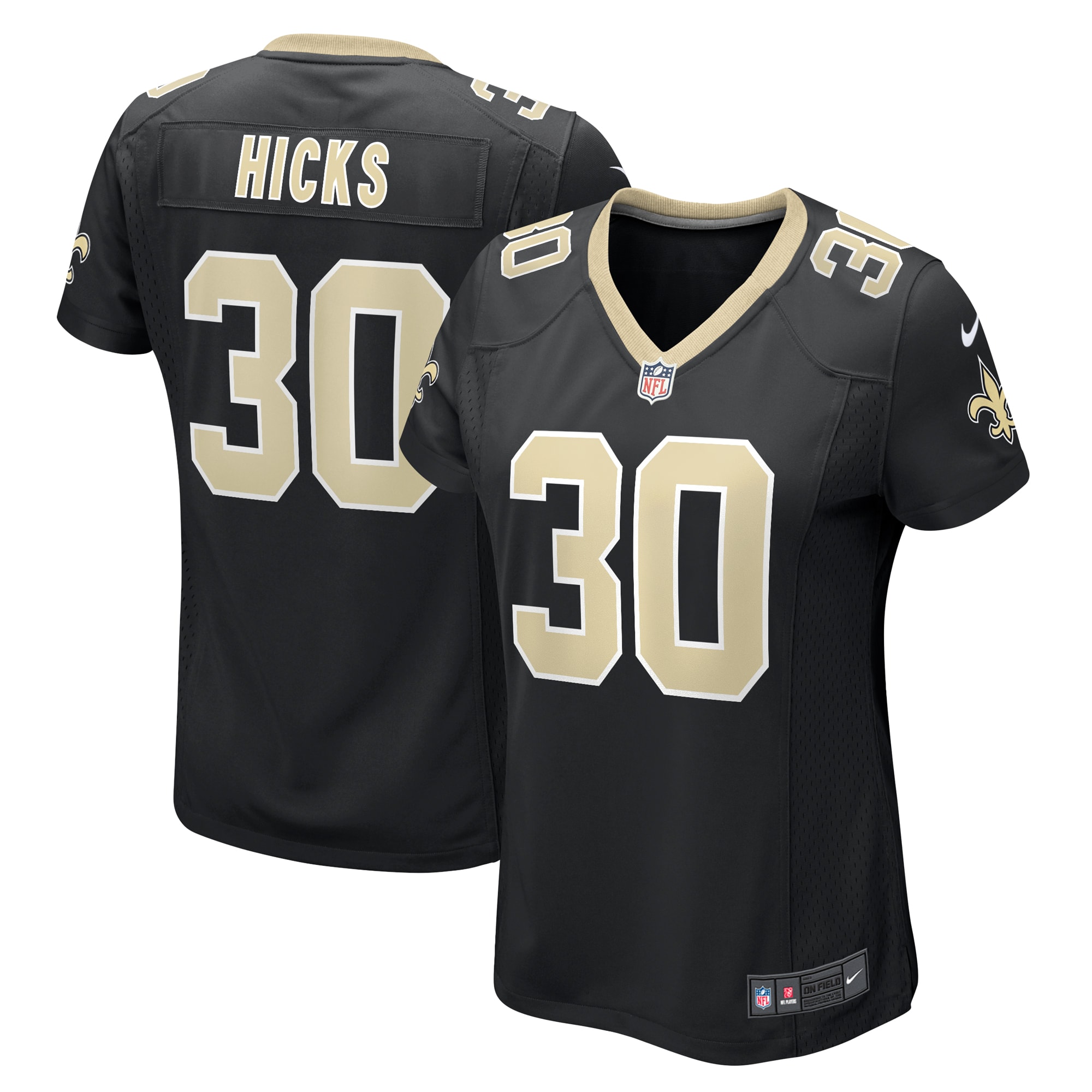 New Orleans Saints Faion Hicks Black Game NFL Jersey Women's