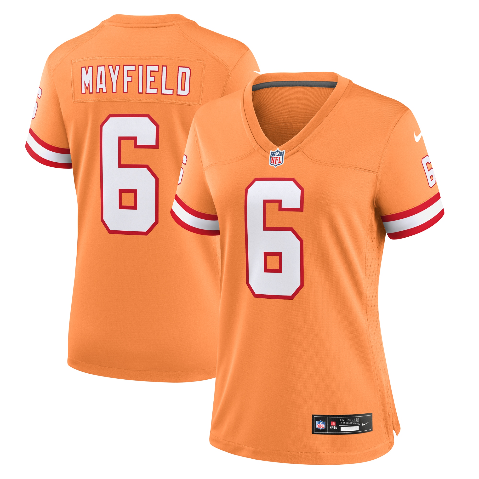 Tampa Bay Buccaneers Baker Mayfield Orange Throwback Game NFL Jersey Women's