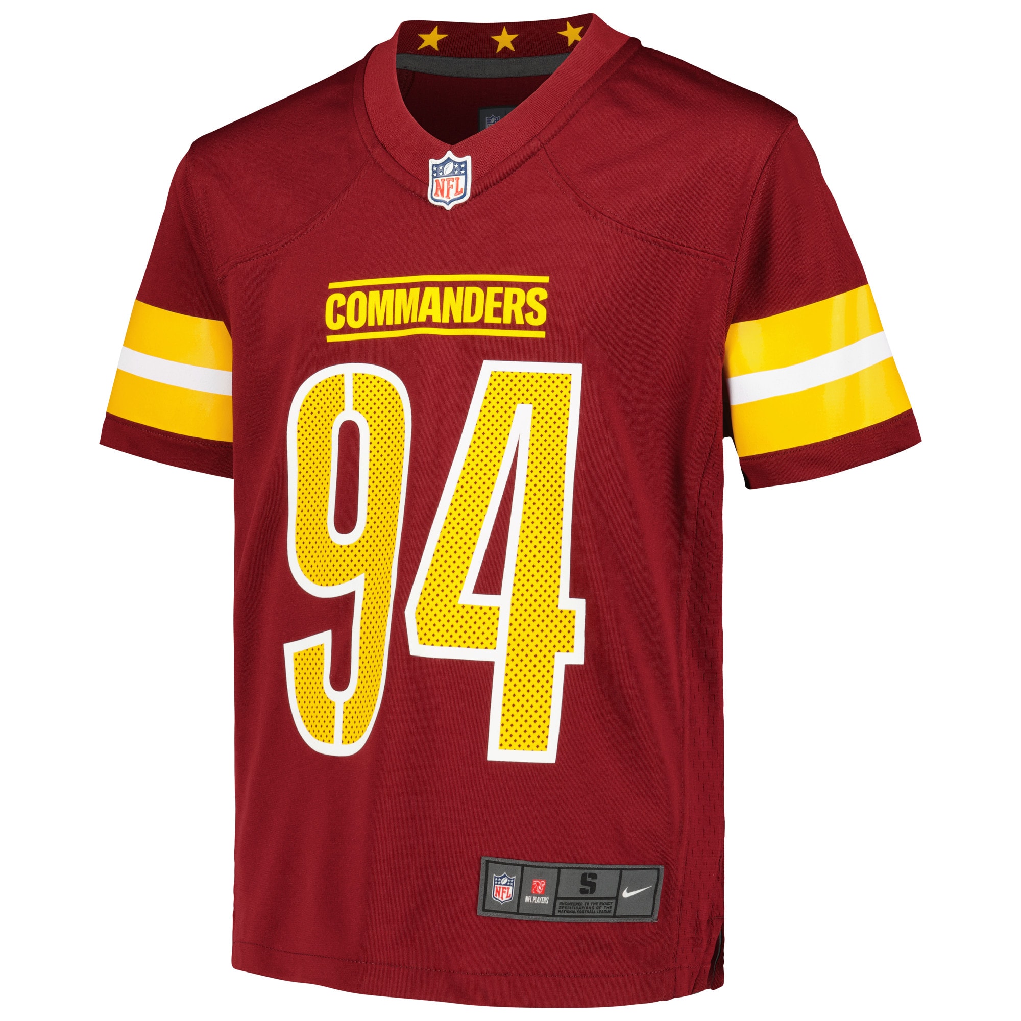 Washington Commanders Daron Payne Burgundy Game NFL Jersey Youth