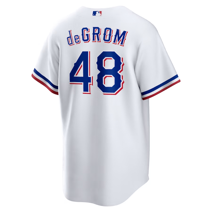 Jacob deGrom 48 Texas Rangers Home White MLB Jersey Men's