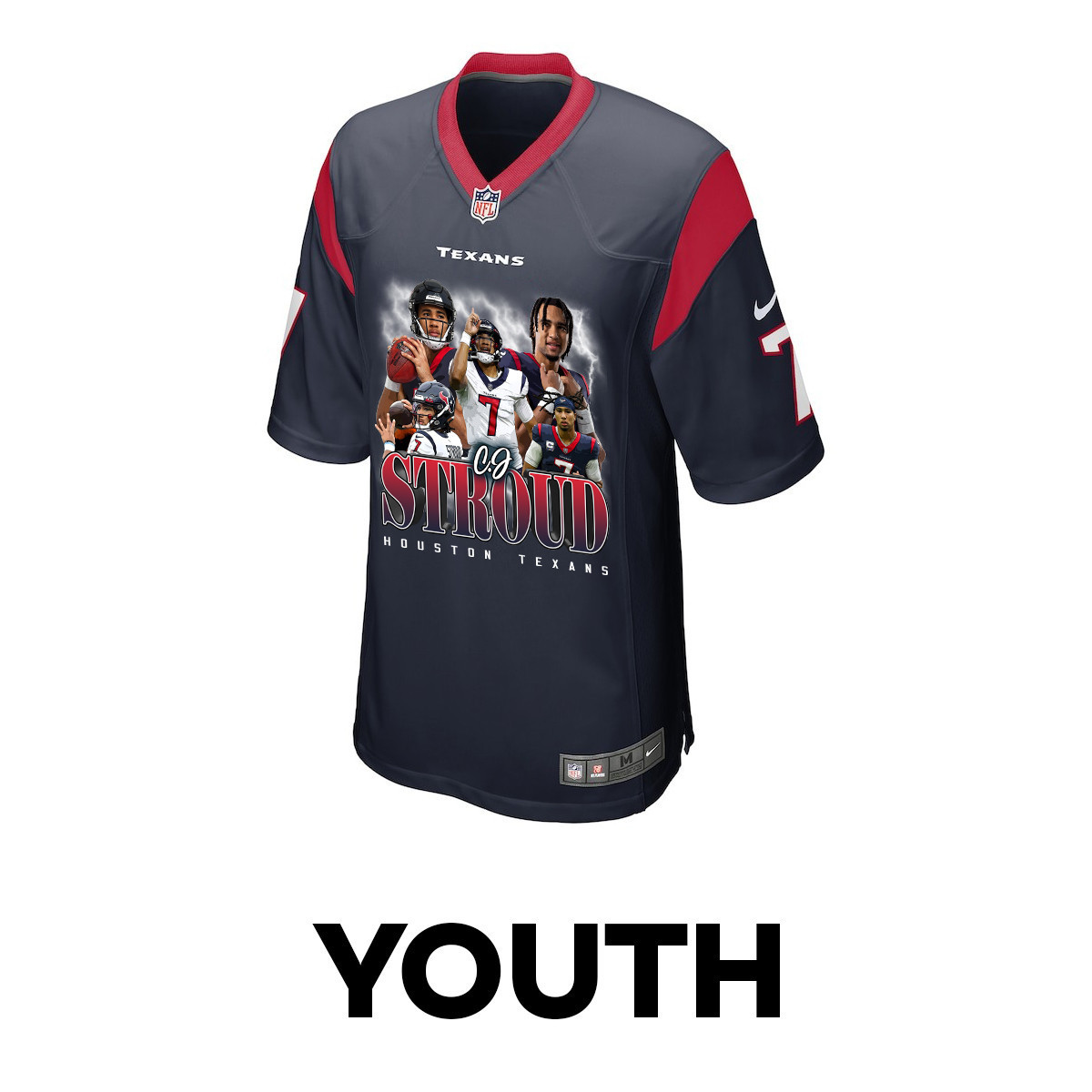 C.J. Stroud 7 Houston Texans The Chosen One Game Navy NFL Jersey Youth