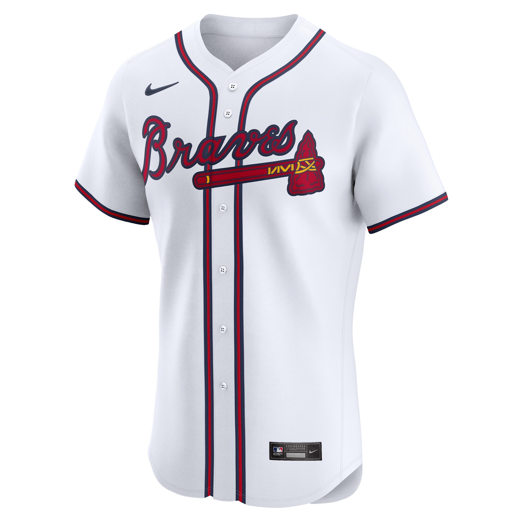 Atlanta Braves White Home Elite Custom MLB Jersey Men's