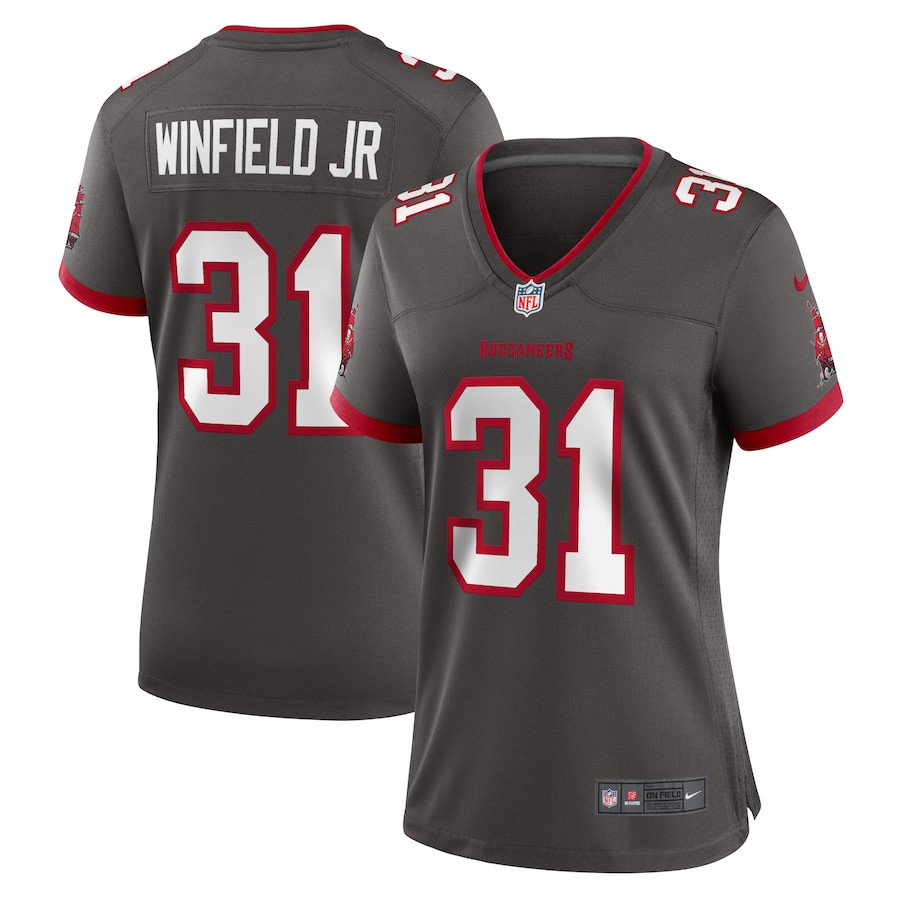 Antoine Winfield Jr. 31 Tampa Bay Buccaneers Game Pewter NFL Jersey Women's