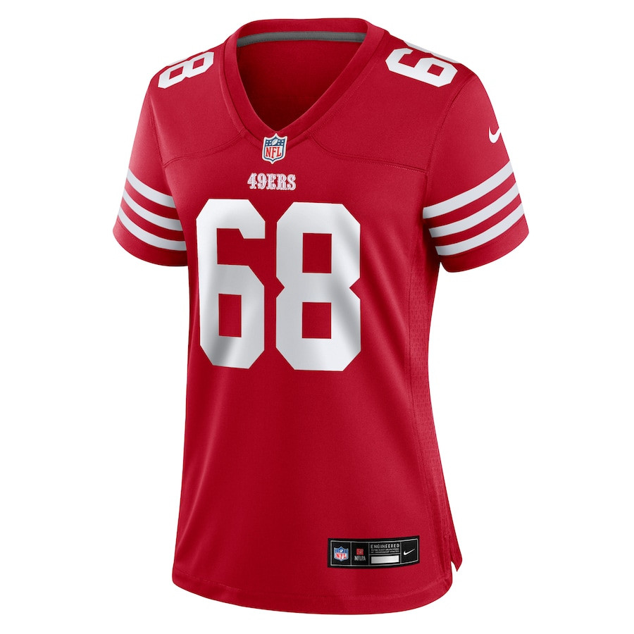 Colton McKivitz 68 San Francisco 49ers Game Scarlet NFL Jersey Women's