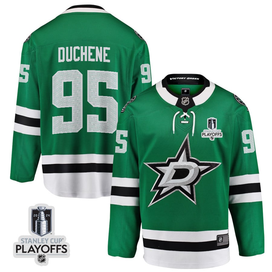 Matt Duchene 95 Dallas Stars 2024 Playoffs Patch Home Green NHL Jersey Men's