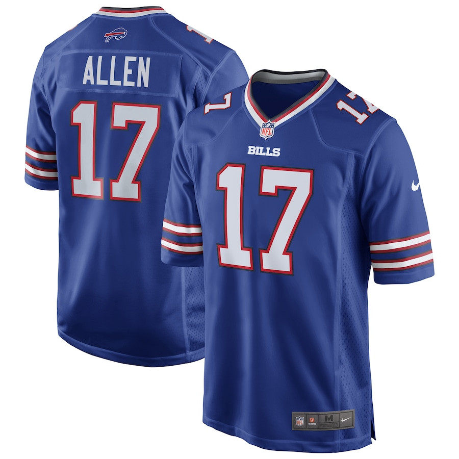 Josh Allen 17 Buffalo Bills Team Game Player Royal NFL Jersey Men's