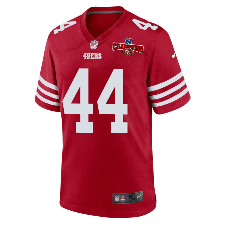 Kyle Juszczyk 44 San Francisco 49ers NFC Champions Patch Game Scarlet NFL Jersey Men's