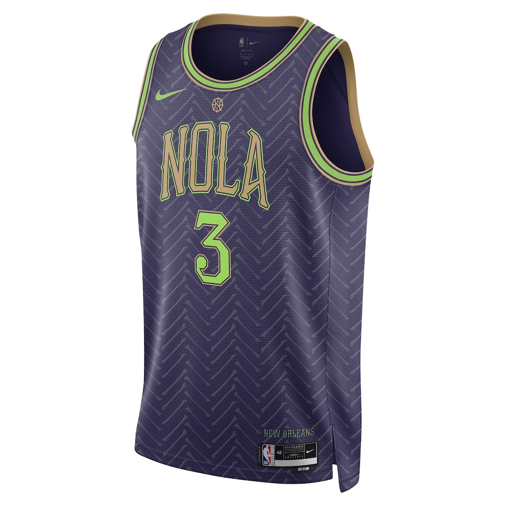 CJ McCollum 3 New Orleans Pelicans Unisex 2024/25 Swingman Player City Edition Purple NBA Jersey Unisex