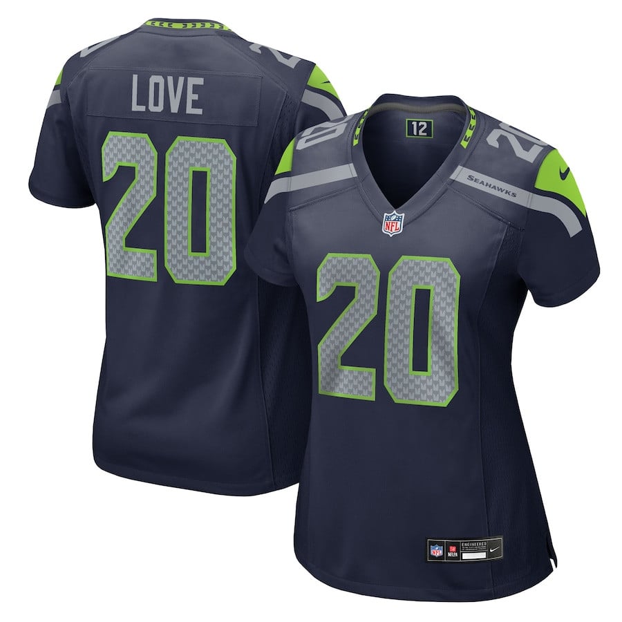 Julian Love 20 Seattle Seahawks Team Game College Navy NFL Jersey Women's