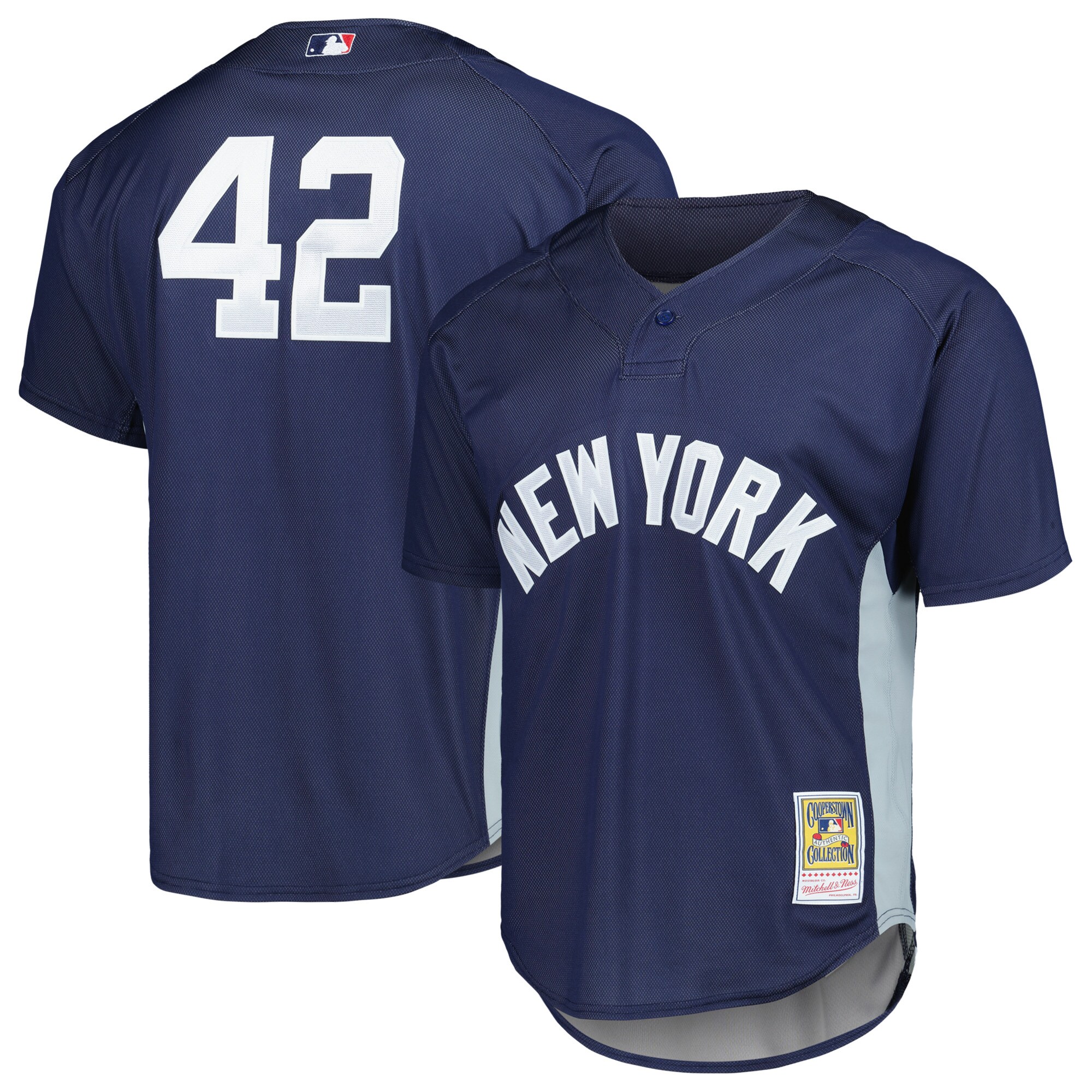 New York Yankees Mariano Rivera Mitchell Ness Navy Cooperstown Collection 2009 Batting Practice MLB Jersey Men's