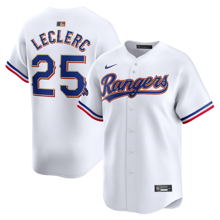 Jose Leclerc 25 Texas Rangers 2024 Gold Collection Limited White MLB Jersey Men's