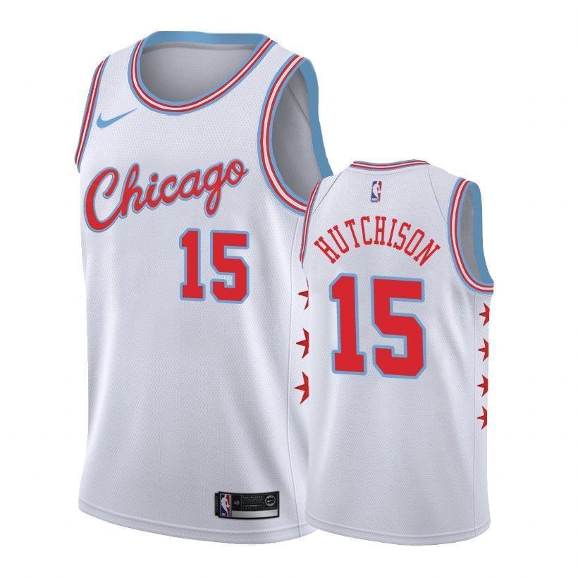 Chicago Bulls Chandler Hutchison 15 Cit White NBA Jersey Men's