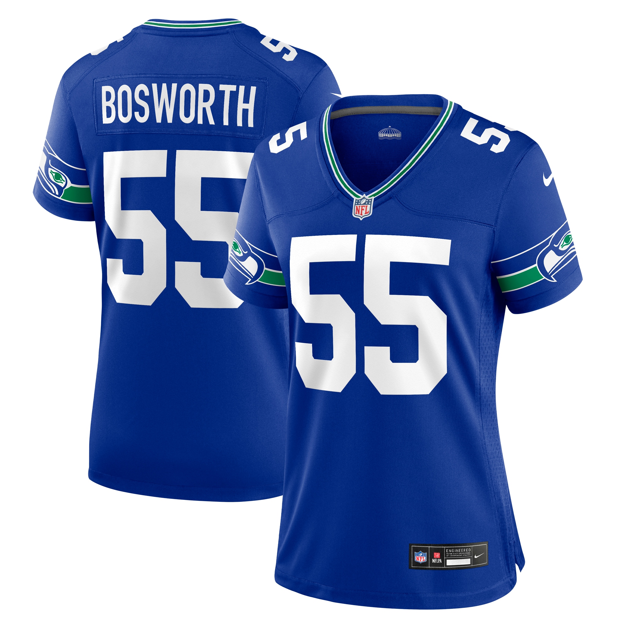 Seattle Seahawks Brian Bosworth Royal Throwback Retired Player Game NFL Jersey Women's
