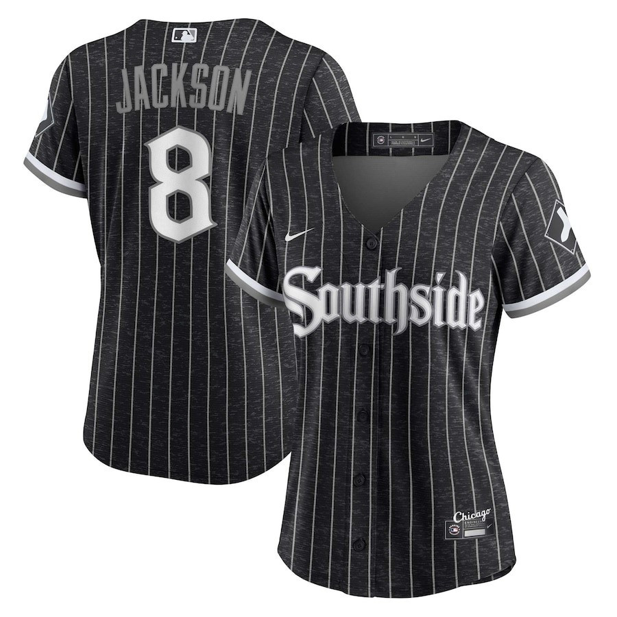 Bo Jackson 8 Chicago White Sox City Connect Player Black MLB Jersey Women's