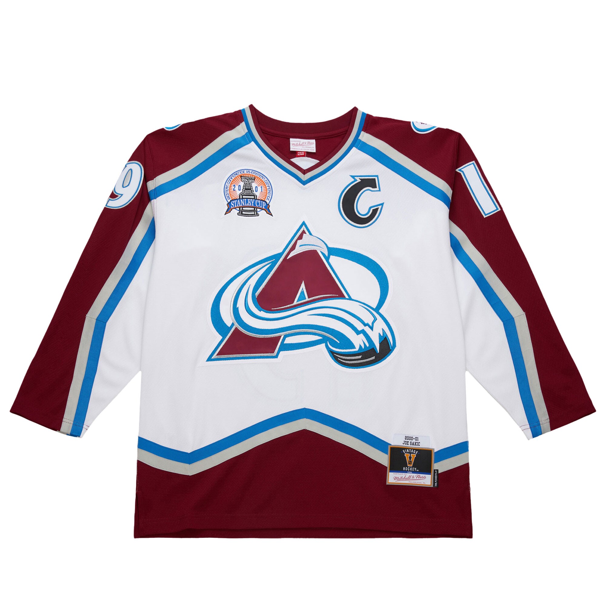 Colorado Avalanche Joe Sakic White 2000-01 Power Play NHL Jersey Men's