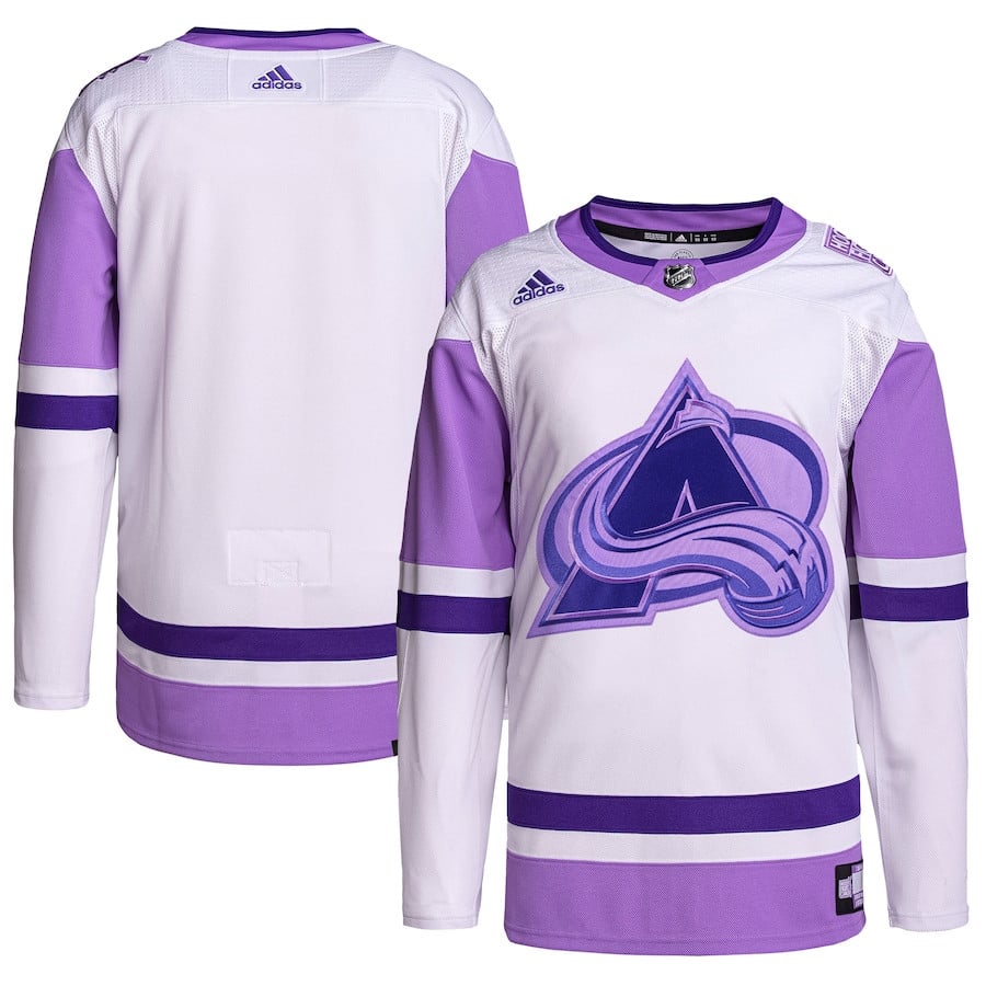 Colorado Avalanche Fights Cancer Primegreen White/Purple NHL Jersey Men's