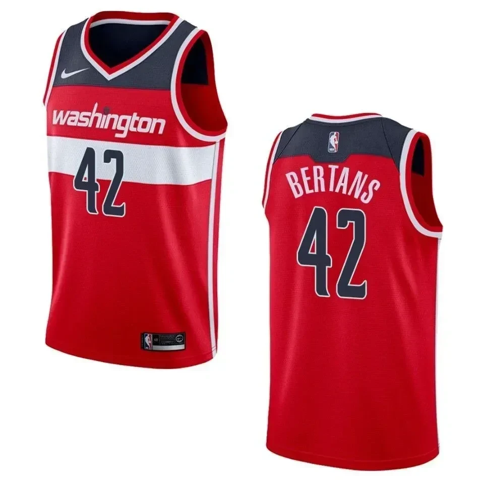 Washington Wizards 42 Davis Bertans Icon Swingman Red NBA Jersey Men's