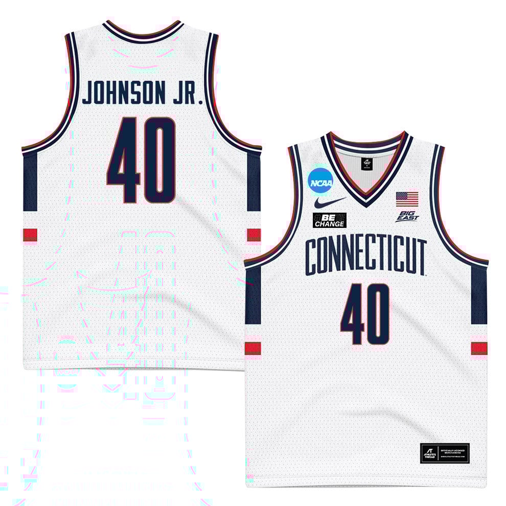 Andre Johnson Jr. 40 UConn Huskies 2024 White Unisex NCAA Jersey Unisex