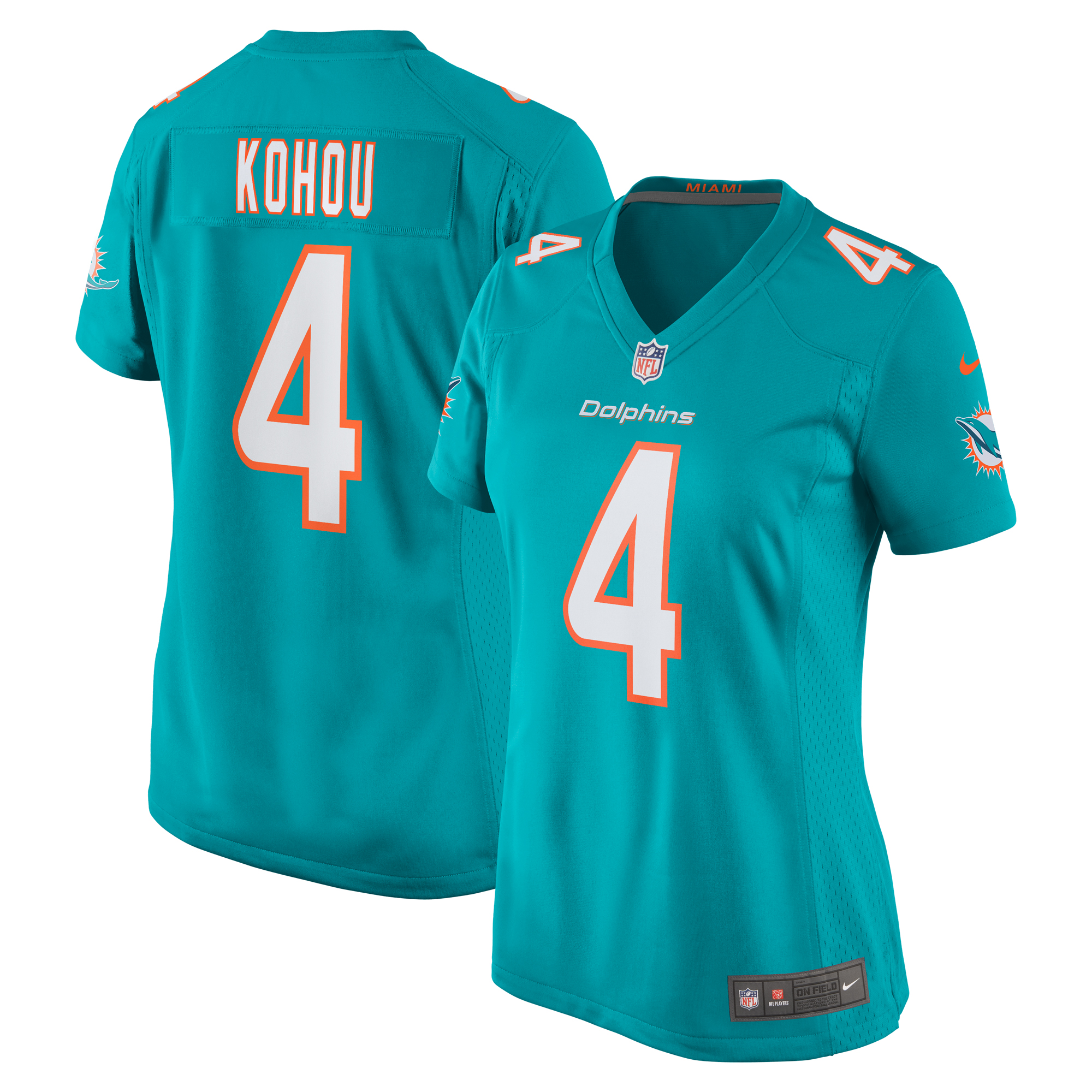 Miami Dolphins Kader Kohou Aqua Game Player NFL Jersey Women's