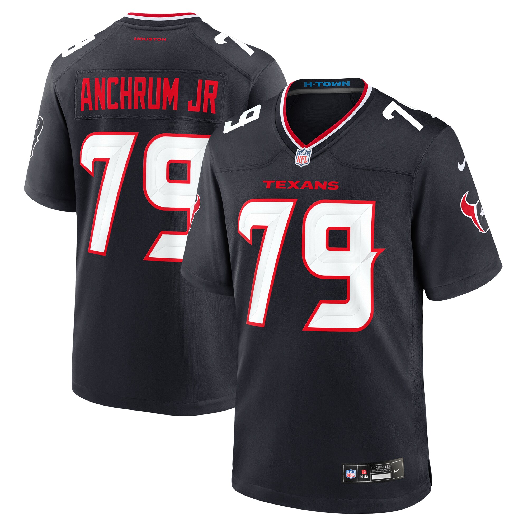 Houston Texans Tremayne Anchrum Jr. Navy Team Game NFL Jersey Men's