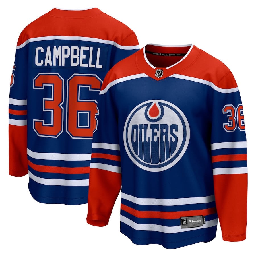 Jack Campbell 36 Edmonton Oilers Home Breakaway Men NHL Jersey Men's