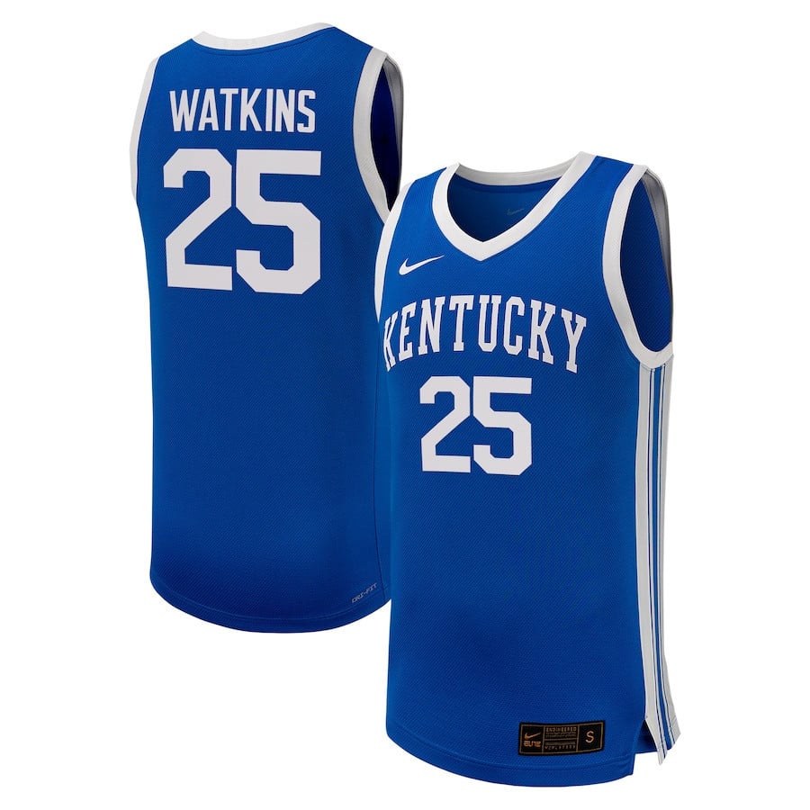 Kareem Watkins 25 Kentucky Wildcats Royal NCAA Jersey Men's