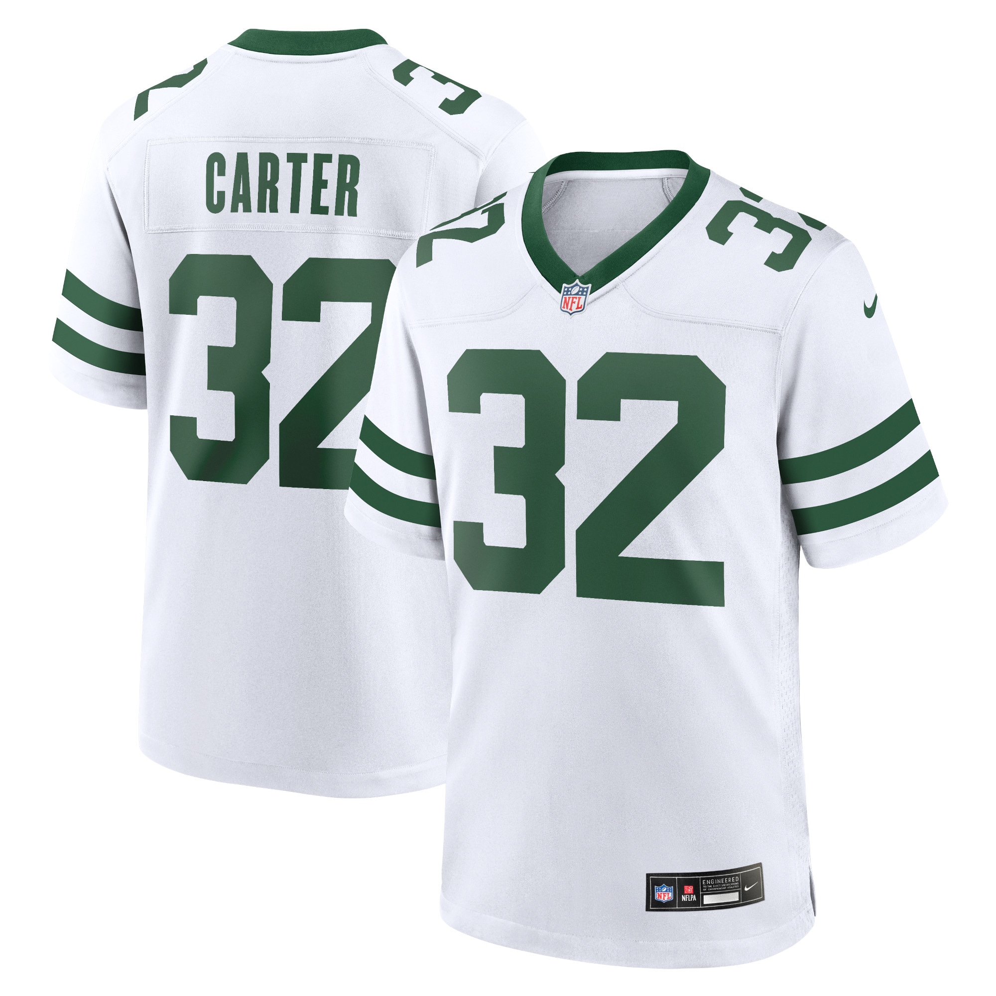 New York Jets Michael Carter Legacy White Game NFL Jersey Men's