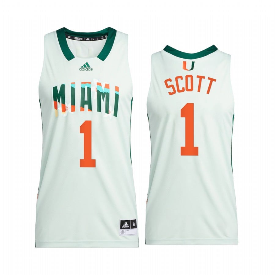 Durand Scott 1 Miami Hurricane White Honoring Black Excellence NCAA Jersey Men's