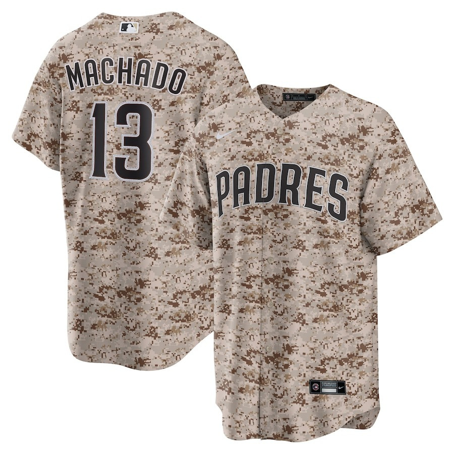 Manny Machado 13 San Diego Padres USMC Alternate Camo MLB Jersey Men's