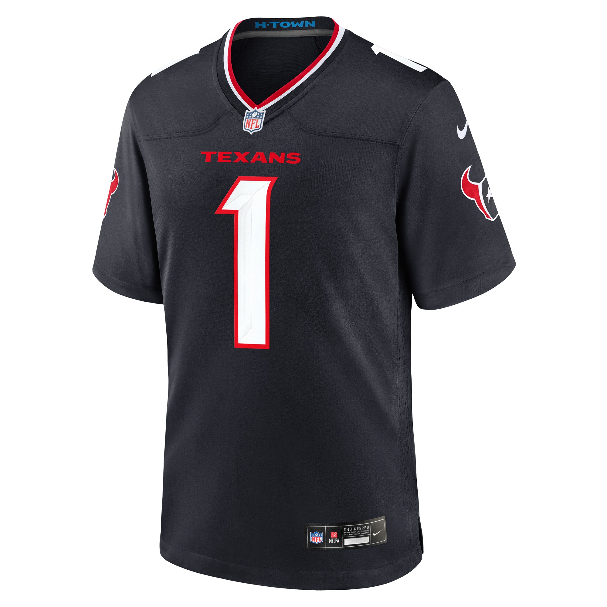 Houston Texans Number 1 Groom Navy Game NFL Jersey Men's