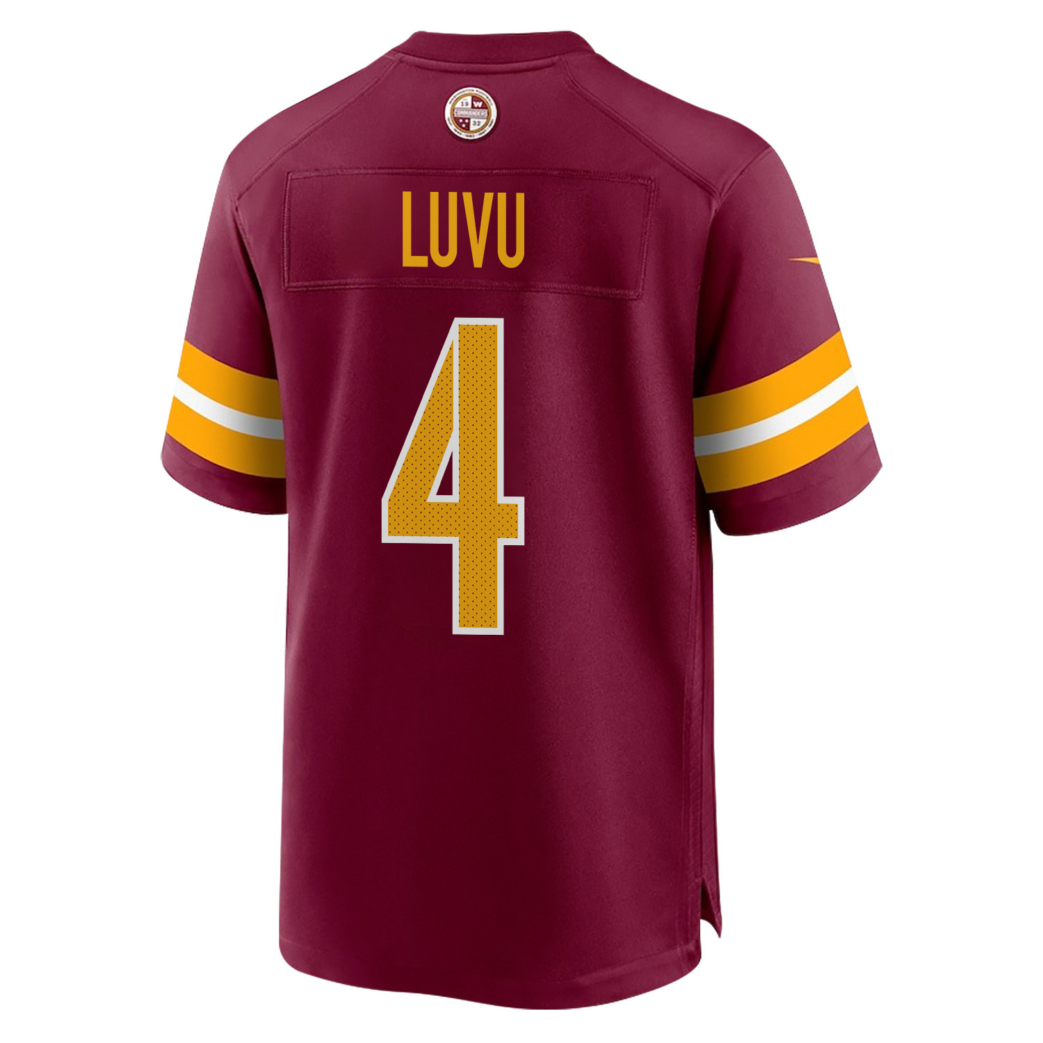 Frankie Luvu 4 Washington Commanders Super Bowl LIX Champions Patch Game Burgundy NFL Jersey Men's
