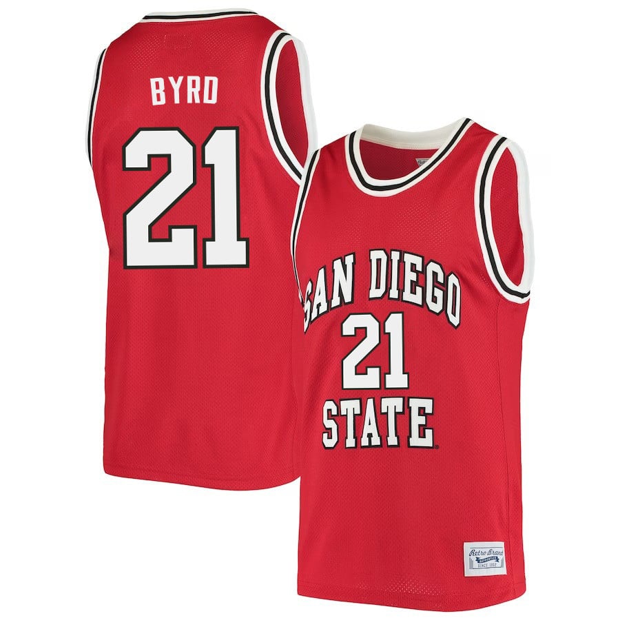 Miles Byrd 21 San Diego State Aztecs 2023- Red NCAA Jersey Men's